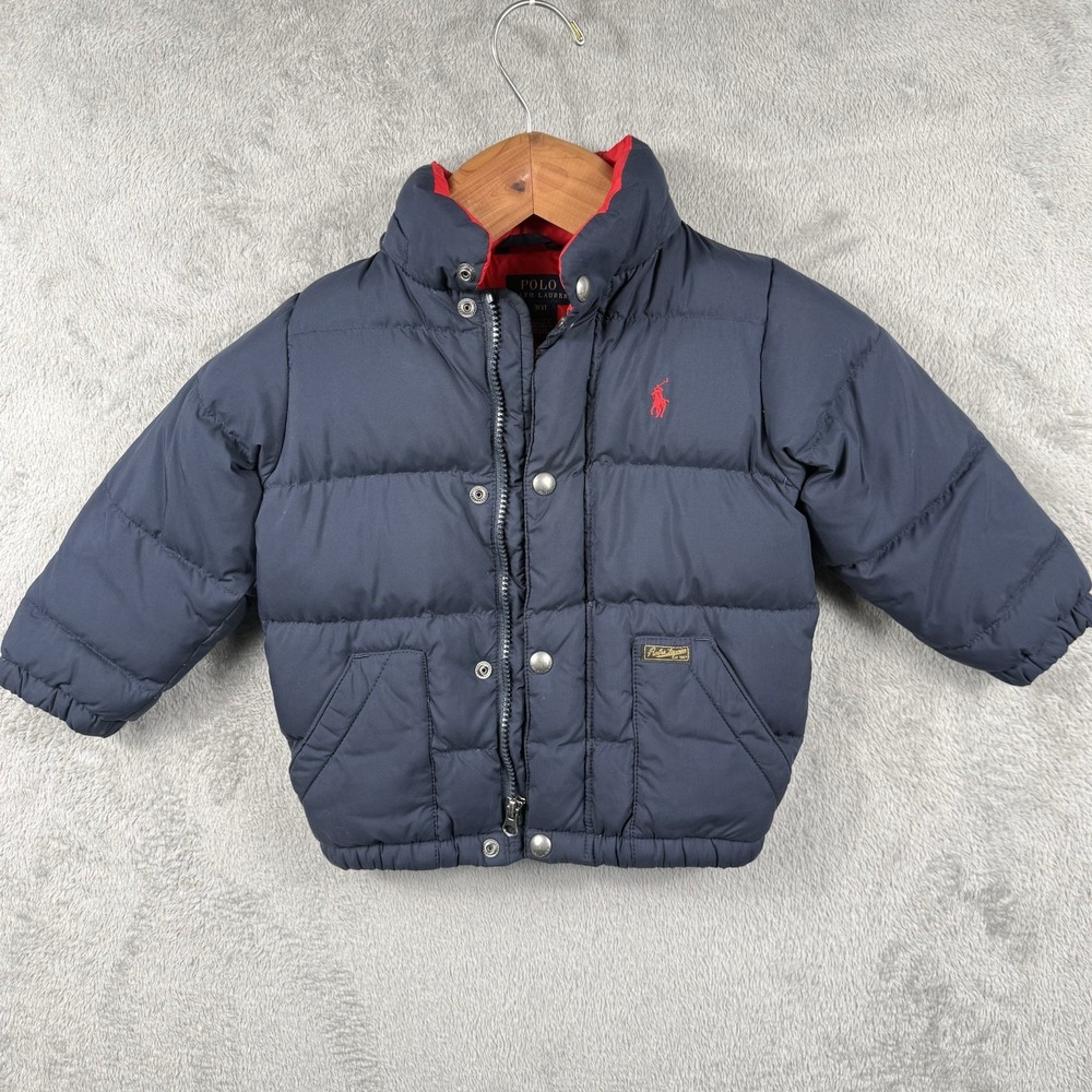 Polo Ralph Lauren Navy Blue Down Puffer Jacket Toddler Size 3T RN41381